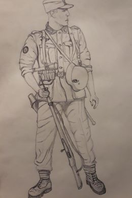 Рисунки солдатов карандашом