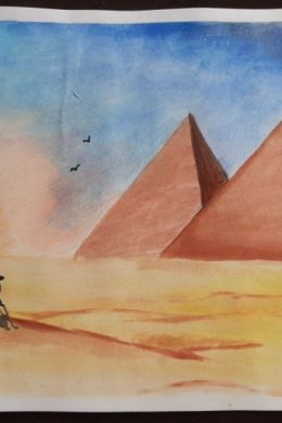 Саша нарисовала эскиз пирамиды хеопса