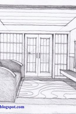 Эскиз интерьера комнаты