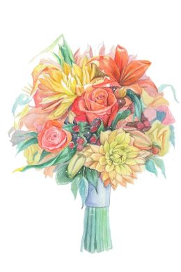 Детский рисунок букет цветов