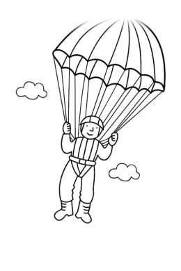 Детский рисунок парашютиста