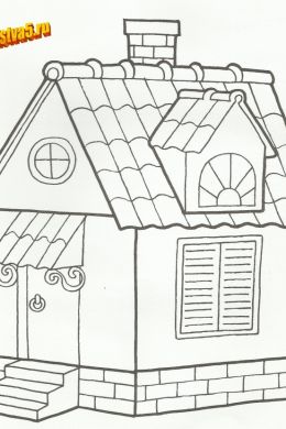 Деревянный дом раскраска