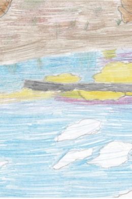 Детские рисунки озера байкал