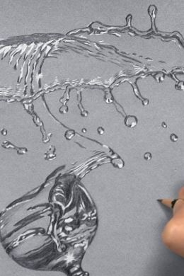 Вода рисунок карандашом