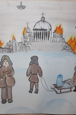 Детские рисунки блокада ленинграда