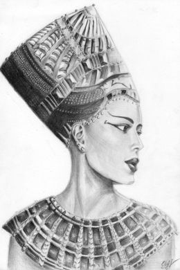 Нефертити рисунок карандашом
