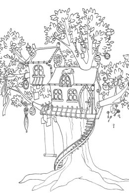 Раскраска сказочное дерево