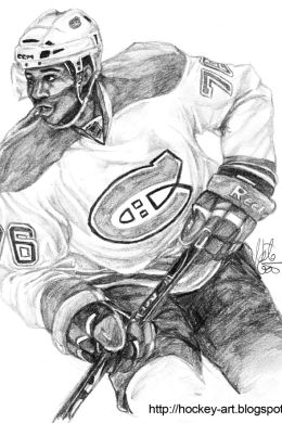 Хоккеист рисунок карандашом