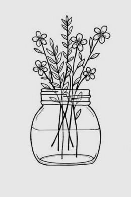 Раскраска цветок в вазе