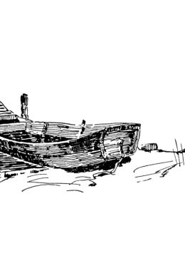 Лодка рисунок карандашом