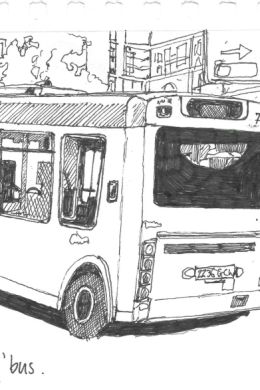 Рисунок автобуса карандашом