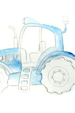 Рисунок трактора карандашом