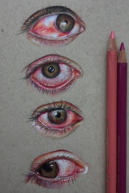 Рисунки красным карандашом