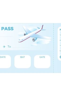 Раскраска билет на самолет