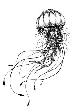 Медуза карандашом