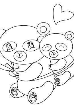 Раскраски милые панды