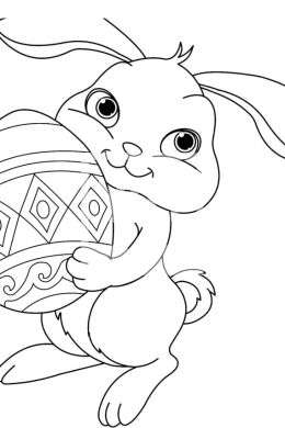 Пасхальный кролик рисунок карандашом