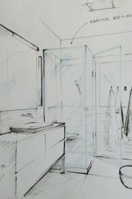 Ванная комната рисунок карандашом