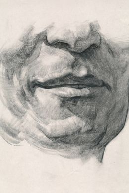 Мужские губы карандашом