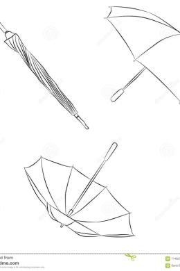 Зонт рисунок карандашом