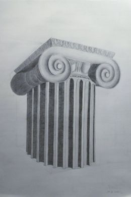 Рисунок колонны карандашом