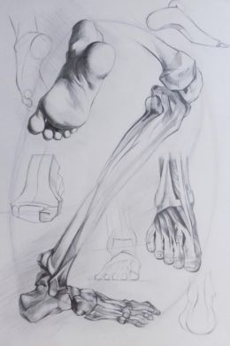 Нога рисунок карандашом