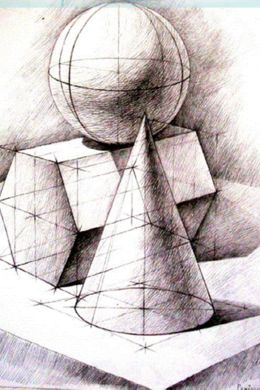 Рисунки геометрических фигур карандашом