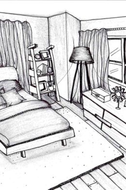 Комната мечты рисунок карандашом