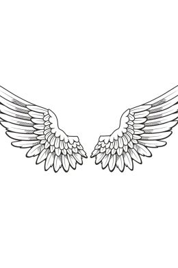 Раскраска крылья ангела