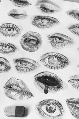 Глаза подведенные карандашом
