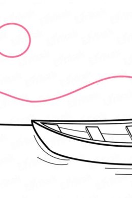 Лодка карандашом