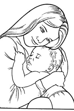 Раскраска мама и малыш
