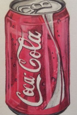 Кока кола рисунок карандашом