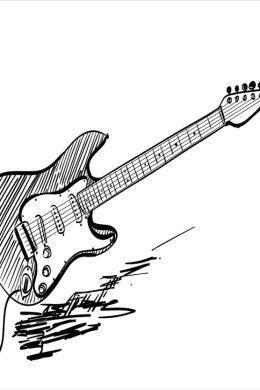 Гитара нарисованная карандашом