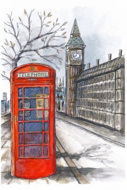 Лондон рисунки карандашом