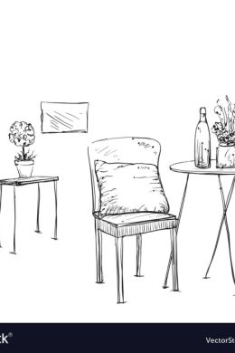 Стол и стул рисунок карандашом