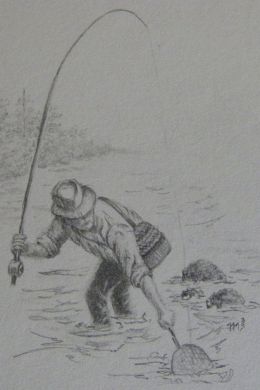 Рыбак рисунок карандашом
