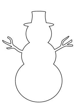 Снеговик из бумаги трафарет