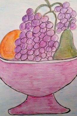 Рисунок натюрморт с фруктами