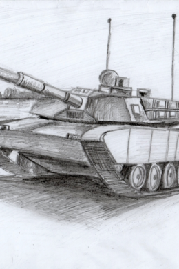 Рисунок танка карандашом для срисовки