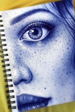 Рисунки для срисовки ручкой синей