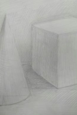 Рисунок карандашом куб с тенью