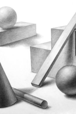 Рисунок карандашом геометрические фигуры с тенью