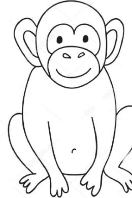 Рисунок обезьяна простой для детей