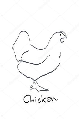 Рисунок карандашом курица для детей