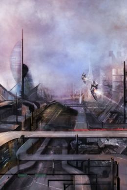 Фантазийная зарисовка города будущего