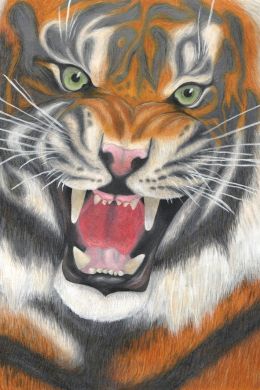 Тигр рисунок гуашью