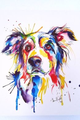 Рисунок собаки красками