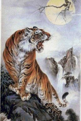 Китайская живопись тигр