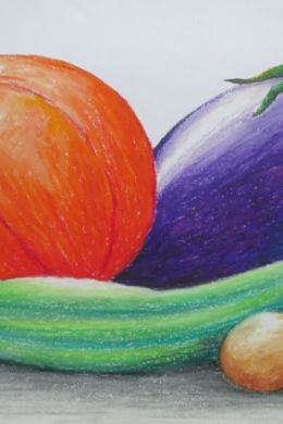 Натюрморт с фруктами рисунок легкий